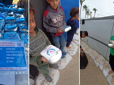 Rahmet Köprüsü Derneği’nden Gazze’de 115 Kişilik Yemek Dağıtımı